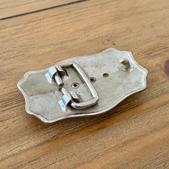 Cream Stone Western-Style Silver Belt Buckle main image 4
